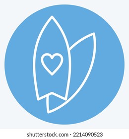 Icon Surf. suitable for Summer symbol. blue eyes style. simple design editable. design template vector. simple illustration