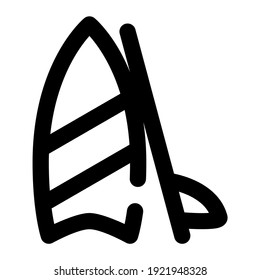 icon surfing board using line style