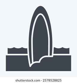 Icon Surfoad. related to Summer symbol. glyph style. design editable