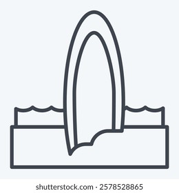 Icon Surfoad. related to Summer symbol. line style. design editable