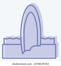 Icon Surfoad. related to Summer symbol. two tone style. design editable
