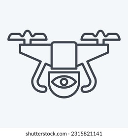 Icon Surveillance Drone. related to Drone symbol. line style. simple design editable. simple illustration