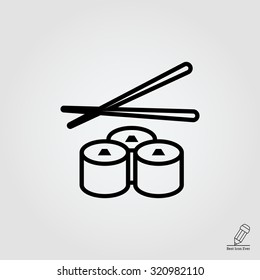 Icon of sushi and chopsticks