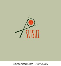 Icon sushi delivery. Logo sushi bar, cafe, restaurant, lunch. Vector illustration.