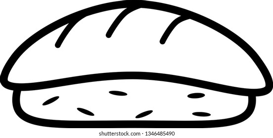 Icon sushi rice and fish for websites or applications.