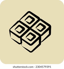 Icon Sushi Rolls. suitable for Japanese symbol. hand drawn style. simple design editable. design template