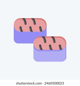 Icon Sushi Tuna. related to Seafood symbol. flat style. simple design illustration
