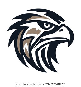 an icon svg of a head of an eagle no shadow black and white simple abstract shaman svg