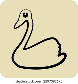 Icon Swan. related to Domestic Animals symbol. glyph style. simple design editable. simple illustration