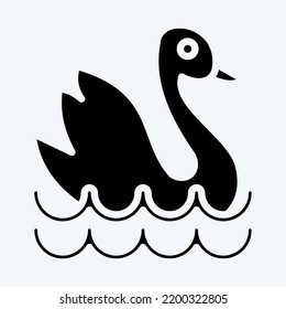 Icon Swan. suitable for education symbol. glyph style. simple design editable. design template vector. simple illustration