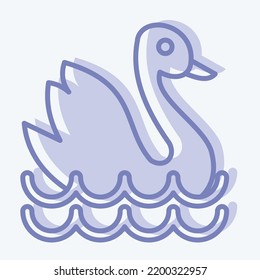 Icon Swan. suitable for education symbol. two tone style. simple design editable. design template vector. simple illustration