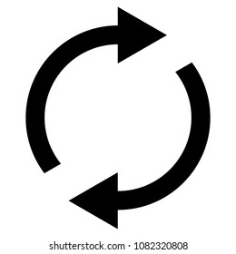 Icon swap resumes, spinning arrows in a circle, vector symbol sync, renewable product exchange, change renew