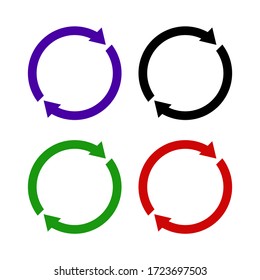 Icon swap resumes, spinning arrows in a circle, vector symbol sync, renewable product exchange, change renew with multi color
