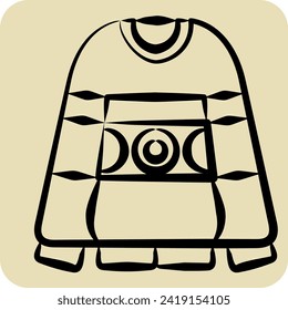 Icon Sweater. related to Hipster symbol. hand drawn style. simple design editable. simple illustration