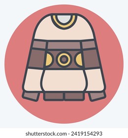 Icon Sweater. related to Hipster symbol. color mate style. simple design editable. simple illustration