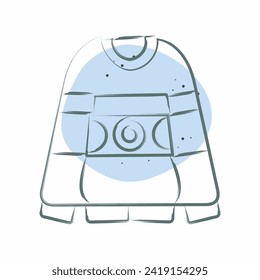Icon Sweater. related to Hipster symbol. Color Spot Style. simple design editable. simple illustration