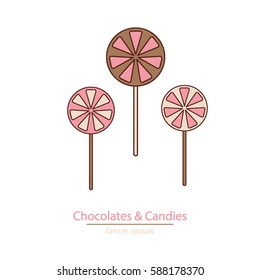 Icon sweets in the modern linear style