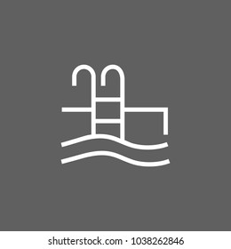 Icon of swimming pool. Activity, competition, fitness. Sport concept. Can be used for topics like spa, resort, hobby