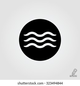 Icon of swimming pool sign in circle