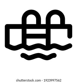 icon swimming pool using line style