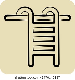 Icon Swimming pooll. related to America symbol. hand drawn style. simple design illustration