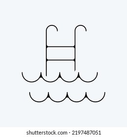 Icon Swimming. suitable for Healthy symbol. glyph style. simple design editable. design template vector. simple illustration