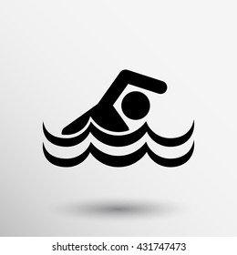 icon swimming symbol represents active people sign on white background.
