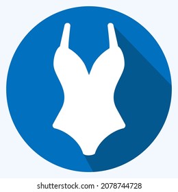 Icon Swimsuit 1 - Long Shadow Style,Simple illustration,Editable stroke,Design template vector, Good for prints, posters, advertisements, announcements, info graphics, etc.