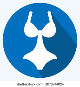 Icon Swimsuit 3 - Long Shadow Style,Simple illustration,Editable stroke,Design template vector, Good for prints, posters, advertisements, announcements, info graphics, etc.