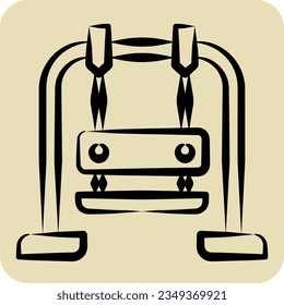 Icon Swing. related to Amusement Park symbol. hand drawn style. simple design editable. simple illustration