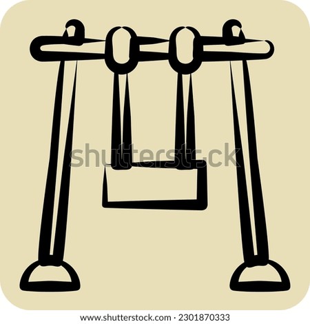 Icon Swing. suitable for City Park symbol. hand drawn style. simple design editable. design template