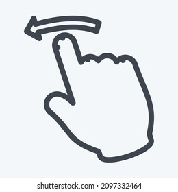 Icon Swipe Left - Line Style - Simple illustration,Editable stroke,Design template vector, Good for prints, posters, advertisements, announcements, info graphics, etc.