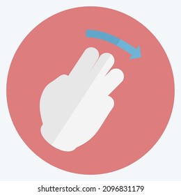 Icon Swipe Right - Flat Style - Simple illustration,Editable stroke,Design template vector, Good for prints, posters, advertisements, announcements, info graphics, etc.