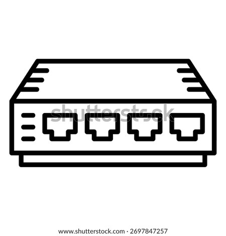 Icon of a switch or hub connecting a local internet cable