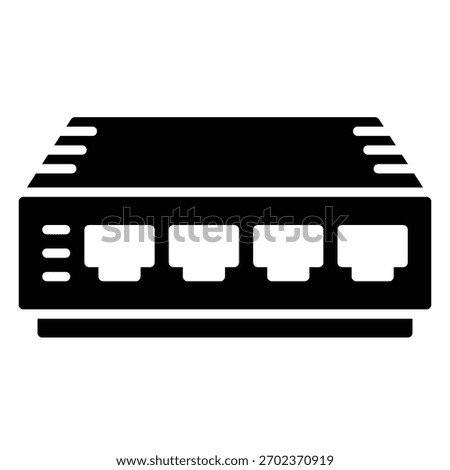 Icon of a switch or hub connecting a local internet cable