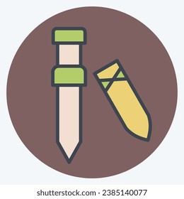 Icon Sword 2. related to Celtic symbol. color mate style. simple design editable. simple illustration