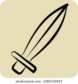 Icon Sword. related to Celtic symbol. hand drawn style. simple design editable. simple illustration
