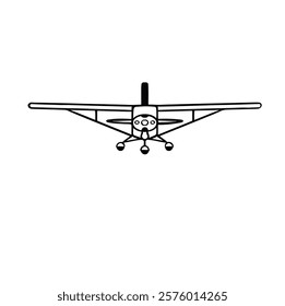 icon symbol airplane, hang glider high wing vector monochrome simple