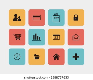 Icon symbol app set template design for decoration