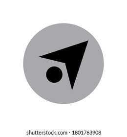 Icon symbol arrow cursor or pointer on gray background