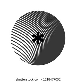 icon symbol asterisk on texture with curved lines