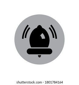 Icon symbol bell or notifications on gray background