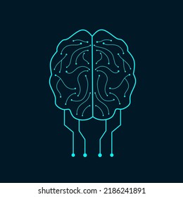 Icon symbol brain circuit perfect for artificial intelligence concept