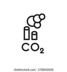icon symbol CO2 clouds - the cause of global warming and environmental pollution and smog in cities. minimalistic black logo. vector illustration