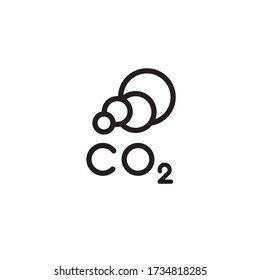 icon symbol CO2 clouds - the cause of global warming and environmental pollution and smog in cities. minimalistic black logo. vector illustration