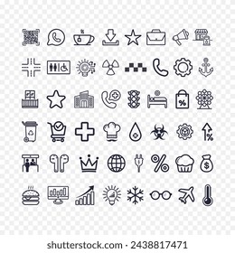 Diseño de colección de símbolos de iconos. Ilustración vectorial.