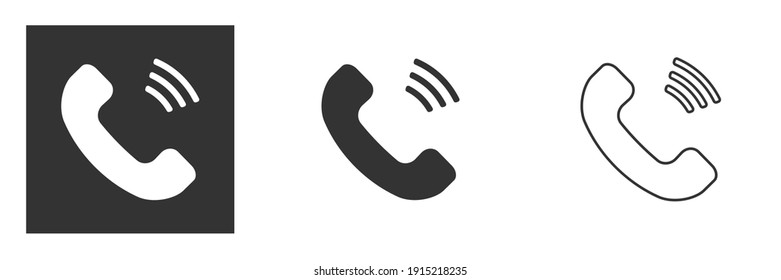 Icon and symbol of conversation, call, communication, telephone receiver. communication and communication. Vector illustration isolated on dark and white background.