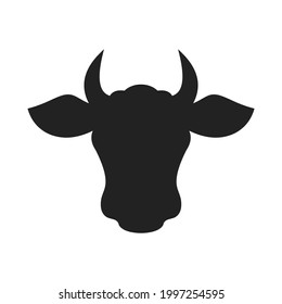 icon or symbol of cow's head in flat style