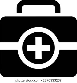 Icon symbol of doctor nurse tool bag