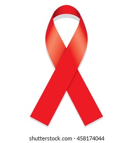 Icon symbol of the fight against AIDS and conscientization, red ribbon. Ideal for educational materials and information